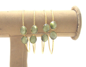 Amatista verde 925 plata esterlina chapada en oro Natural Multi piedra preciosa joyería moda pulsera ajustable CZ brazalete - Product Image 5