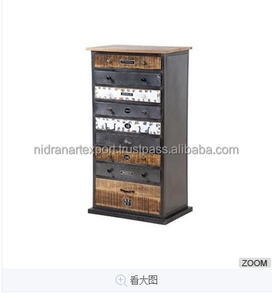 Vintage & indiano Design <span class=keywords><strong>ferro</strong></span> e Mango massello cassa di legno Multi-cassetti arredamento per la casa per cucina e soggiorno