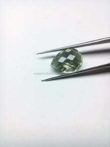 Atractiva piedra de amatista verde en forma de pera con corte briolette de 8*12 mm para la creación de joyería y regalos atractivos. - Product Image 2