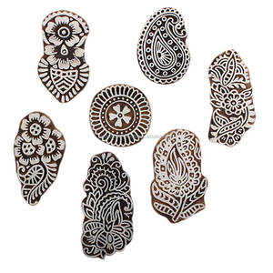 Bloques de impresión de Madera hechos a mano, Saree textil marrón artesanal, sello de lona, indio Floral en línea, nuevo diseño, tela - Product Image 1