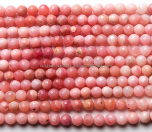 อัญมณีธรรมชาติสีชมพูโอปอลของเปรูลูกปัด6มม. เป็นรูปเหลี่ยมเพชรพลอยแก้วคริสตัลแบบหลวมสำหรับการแสดงความคิดสร้างสรรค์ - Product Image 3