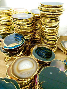 Sous-verres en agate Druzy ronds durables Sets de table en verre faciles à nettoyer pour la décoration de la maison et de la table de bar - Product Image 3