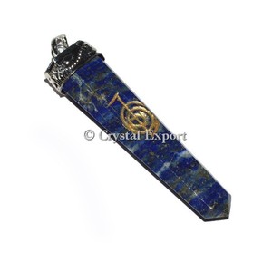 Colgantes de Reiki de Piedras Preciosas Mixtas Planas Tipo Lápiz: Colgante Grabado al por Mayor - Product Image 3