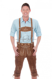 Authentique short Lederhosen en daim pour enfant Costume bavarois pour Oktoberfest Matériau en peau de vache avec ceinture et sac à main - Product Image 6
