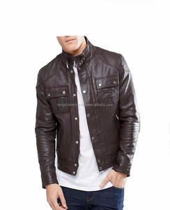 Veste en cuir pour hommes, brun foncé, tout nouveau Design - Product Image 1