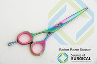 Ciseaux de coiffure professionnels pour gauchers, ciseaux à effiler, tondeuse à cheveux, lame de rasoir, alimentation manuelle USB, lavable, manche long, US UK