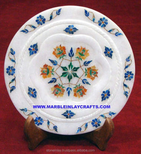 Carved Inlay Marble <b>Plaque</b> - Product Image 1