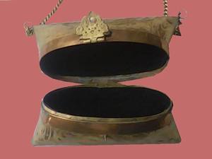 Metal Cosmetic Holder <b>Wedding</b> <b>Bag</b> Party Vintage Ladies Pillow <b>Clutch</b> Handbag Brass Copper Purse Art Deco Style Hardshell Metal - Product Image 5