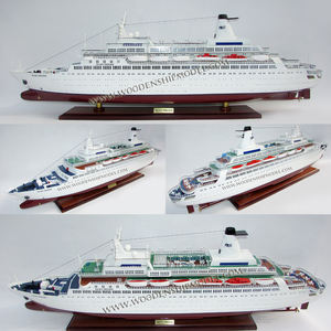 Modelo de Barco de Madera MS PACIFIC PRINCESS, Modelo de Barco de Pasajeros, Manualidad, para Regalos - Product Image 1