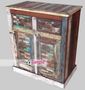 Aparador de Madera Maciza Hecho a Mano, Ecológico, Duradero y Rústico, con 2 Puertas y Cajones, Diseño Antiguo para Hotel, Sala de Estar y Comedor - Product Image 4
