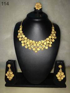 Ensemble de bijoux pour mariage fiançailles anniversaire cadeau fête-or jaune bijoux de mariée - Product Image 1