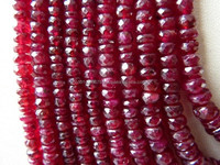 Perles Rondelles Facettées Naturelles en Pierre de Rubis Rouge, Évaluation par un Expert pour la Fabrication de Bijoux, Coszcalt Exports DFE00102