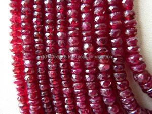 Natural Faceted Briolette <b>Bead</b> <b>Red</b> Ruby Stone <b>Beads</b> - Product Image 2