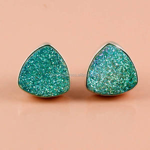 ต่างหูอัญมณีสีเงินสเตอร์ลิง925ต่างหูอัญมณีอัญมณีดรูซี่ผู้ผลิตต่างหูออกแบบตามต้องการเครื่องประดับโบราณ - Product Image 2