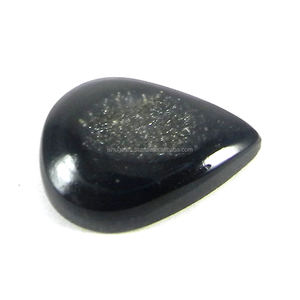 Piedra preciosa Druzy negra natural 15*20mm cabujón de corte de pera 2,43 Gms - Product Image 1