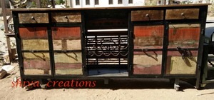 Vieux camion recyclé industriel Corps de comptoir de bar pour meubles de restaurant - Product Image 6