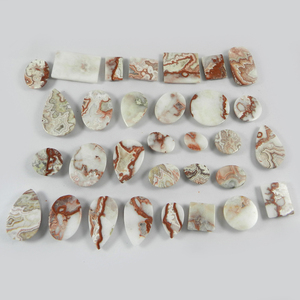 28 Uds. Cabujón de ágata de encaje loco 100gms forma mixta piedras preciosas de plata naturales sueltas de alta calidad para la fabricación de joyas - Product Image 5