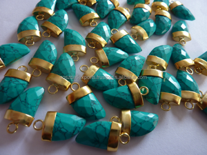 จี้พลอยเทอร์ควอยซ์ฟันฉลามฟันสีเขียวสีธรรมชาติจุดหินหลวมเพชรหิน - Product Image 4