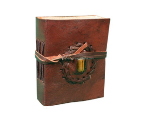 Handmade Genuine Leather Stone Stitched On Softcover Bound Strap Journal Notebook Diary With Blank White Pages For Man And Woman - Product Image 1