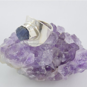 Tanzanite ธรรมชาติหินหยาบแหวนเงินบริสุทธิ์,ผู้หญิงเครื่องประดับ - Product Image 1