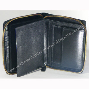 กระเป๋าสตางค์ซิปหรูหราทําจากหนังวัว RFID ยอมรับโลโก้ที่กําหนดเองสล็อตบัตรเครดิตนูนช่องใส่ ID โปร่งใสกระเป๋าเหรียญ - Product Image 4