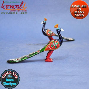 Recuerdo Artesanal Indio, Estatua Decorativa de Pavo Real, Figura de Esmalte para Decoración del Hogar, Arte Tradicional y Regalo Cultural - Product Image 3