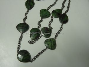 Connecteur Zosite rubis vert naturel matériau pierre naturelle fabrication de bijoux fins pendentifs et breloques - Product Image 3