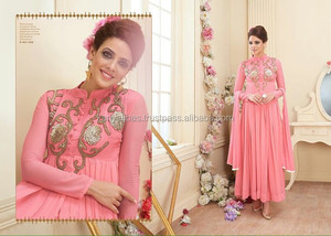 Trajes de lino pesado estilo Anarkali pakistaní de diseñador Kanya Libas para mujer, atuendo tradicional indio para Eid y eventos. - Product Image 3
