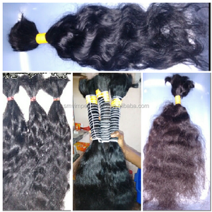 Cheveux indiens naturels en vrac, brésiliens, naturels, bruns, sans traitement à la vapeur ou à l'acide, bonne qualité - Product Image 3