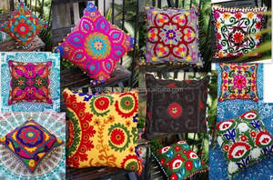 Fundas de cojín Suzani bordadas hechas a mano indias funda de almohada decorativa étnica Vintage técnica tejida estilo uzbeko - Product Image 3