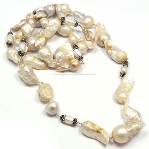 สร้อยคอไข่มุกน้ำจืดแท้ 36 นิ้ว พร้อมตัวเชื่อมแบบตุรกี ประดับลูกปัดแบบไร้รอยต่อ สำหรับผู้หญิง ใช้ในงานแต่งงาน - Product Image 2