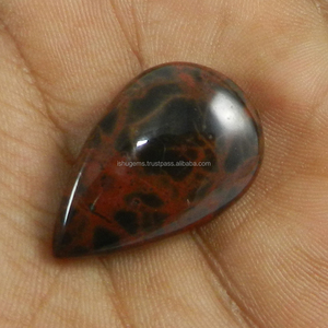 ลูกแพร์อัญมณี Cabochon 19*29มม. แมงมุมแจสเปอร์4.86 Gms - Product Image 3