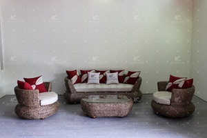 ชุดโซฟาผักตบชวาธรรมชาติดีไซน์เยี่ยมสำหรับเฟอร์นิเจอร์ในร่ม - Product Image 2