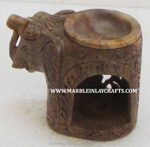 Soapstone Aroma Oil Lamp/ Handmade Decorative Oil Burner - Product Image 1