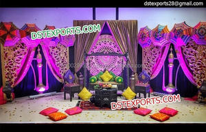 Punjabi-decoraciones para escenario de boda, Set de accesorios de Cachemira dorados de Canadá, pilares de fibra, nuevo estilo, escenario de boda - Product Image 3