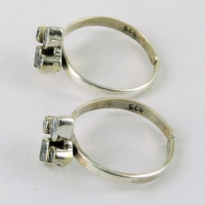 Beautiful Gemstone White CZ 925 <b>Sterling</b> <b>Silver</b> <b>Toe</b> <b>Rings</b> Gemstone <b>Silver</b> Jewelry Handmade <b>Silver</b> Jewelry - Product Image 4