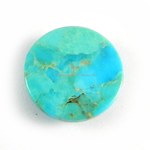 Turquoise de Mohave naturelle de qualité supérieure, 2,05 grammes, cabochon rond de 16 mm, pierre précieuse pour bijoux, IG2064 - Product Image 2