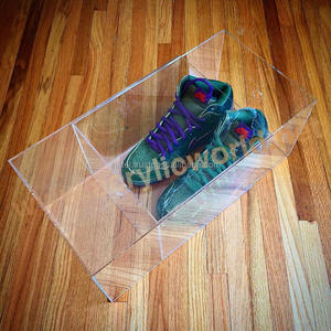 Caja de almacenamiento de zapatos acrílica de plástico transparente, personalizada, venta al por mayor - Product Image 4