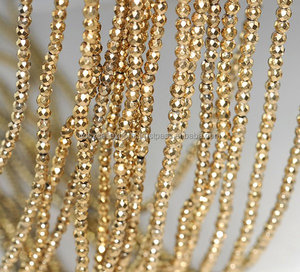 Cuentas de cristal de Murano de cristal dorado con revestimiento redondo facetado para mujer, joyería de moda, collares y pulseras sueltos - Product Image 4