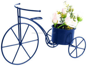 Soporte de planta de bicicleta de Metal recubierto blanco soporte de flores pintado a mano interior hogar jardín decoración macetas de flores - Product Image 3