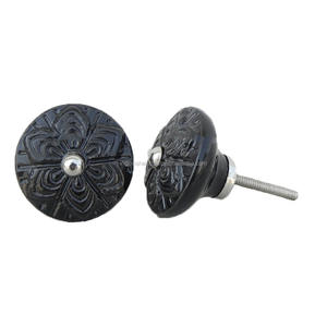 Handmade Premium Quality <b>Black</b> Ceramic Wheel Flower Drawer <b>Knobs</b> Dresser Pulls Cabinet <b>Door</b> Kitchen Cupboard Handles Wholesale - Product Image 1