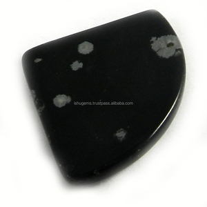 Obsidienne flocon de neige naturelle 4,10 g, cabochon fantaisie 29x28 mm, pierre précieuse en vrac pour la création de bijoux - Product Image 2