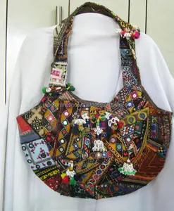 Bolsa hobo artesanal banjara, bolsa de ombro estilo indiano