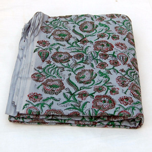 Handmade Sanganeri Khối In Bông Vải Trọng Lượng Nhẹ Ấn Độ Đa-Màu Hoa Thiết Kế Vật Liệu Mềm Mại Trang Trí Nội Thất Túi - Product Image 3