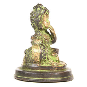 Handmade Decorative Baby Krishna Statue Brass Idol Hindu Art Sculptures Figurine <b>Home</b> <b>Decor</b> <b>Gift</b> Items 3 X 3.5 Inches SMG-493 - Product Image 3