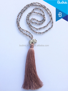 Collar de accesorios de moda con cuentas de elefante de primera calidad de estilo clásico elegante con borla, joyería de declaración larga y elegante - Product Image 4