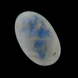8.21 gms Natural Rainbow moonstone with blue fire 19x31mm Oval Cabochon, Beautiful loose stones for jewellery design IG0159 - Product Image 2