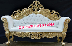 Muslim Wedding Beautiful <b>Sofa</b> Elegant Royal Pakistani Metal Wedding <b>Sofa</b> New Design <b>Gold</b> Plating <b>Sofa</b> for Wedding Stage USA - Product Image 3
