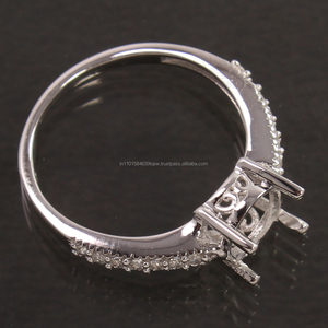 925 sterling Silver CZ đá quý nhẫn với Claw thiết lập dễ thương thiết kế cho đám cưới thiết lập sự lựa chọn của bạn - Product Image 2