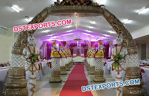 Moderno Jodha Akbar Mandap Gate Jhrokha Panel Nuevo diseño Puerta de bienvenida de boda independiente - Product Image 6